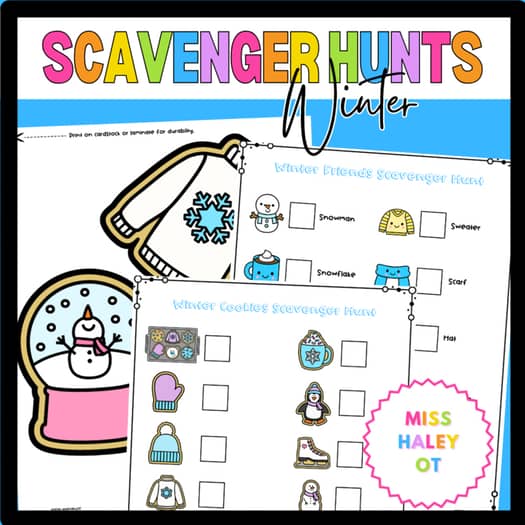 Winter Themed Scavenger Hunts | Perfect for Obstacle Courses, Sensory Bins, and More (DIGITAL DOWNLOAD)