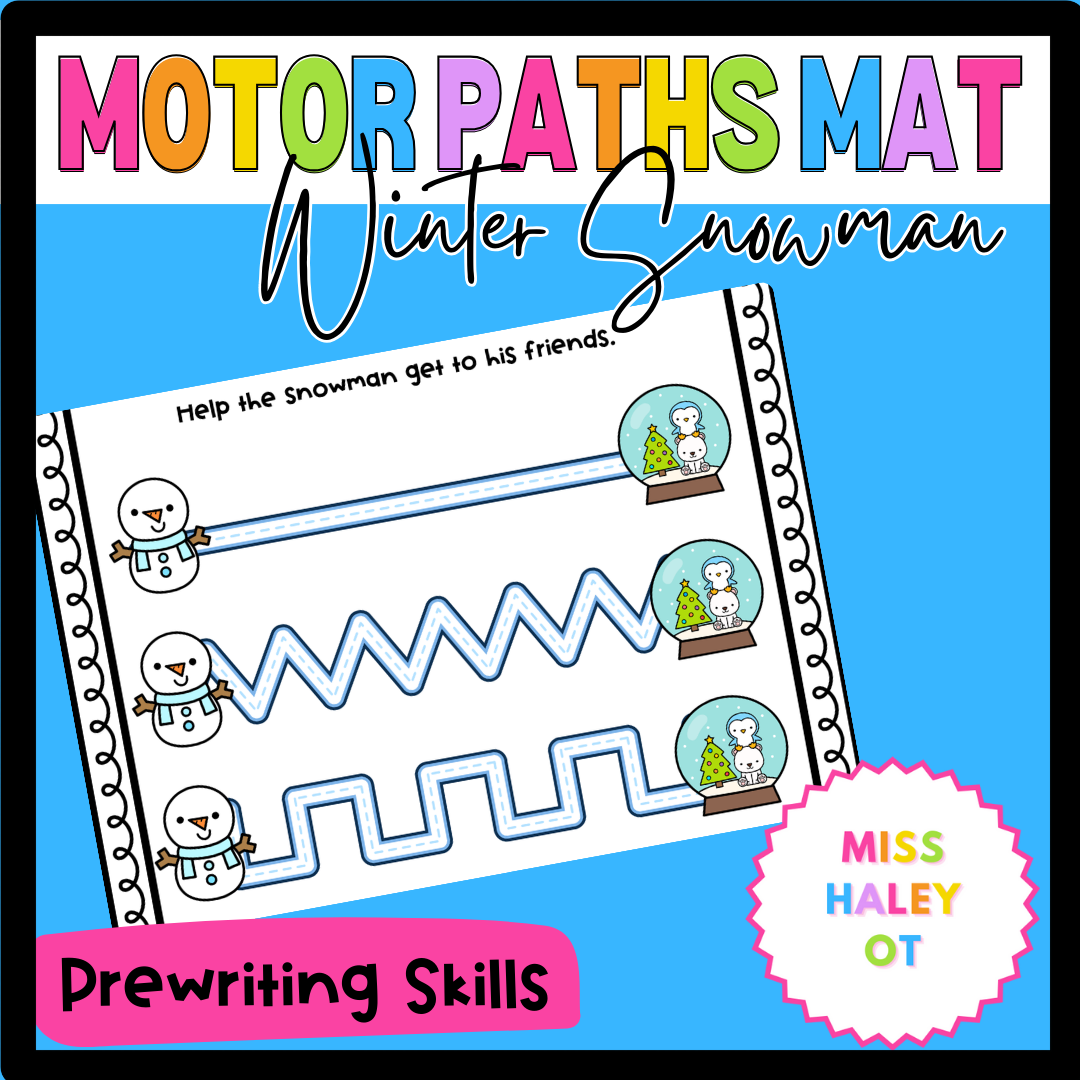 Winter Snowman Tracing Paths Mat | Perfect for Fine Motor and Pre Writing Practice