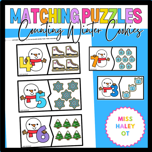 Winter-Themed Cookie Counting Matching Puzzles (Digital Download)